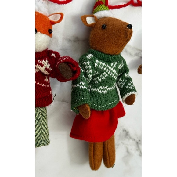 Target 2017 Set of 4 Wool Felt Christmas Ornaments Woodland Critters Fox Mouse - Picture 6 of 7